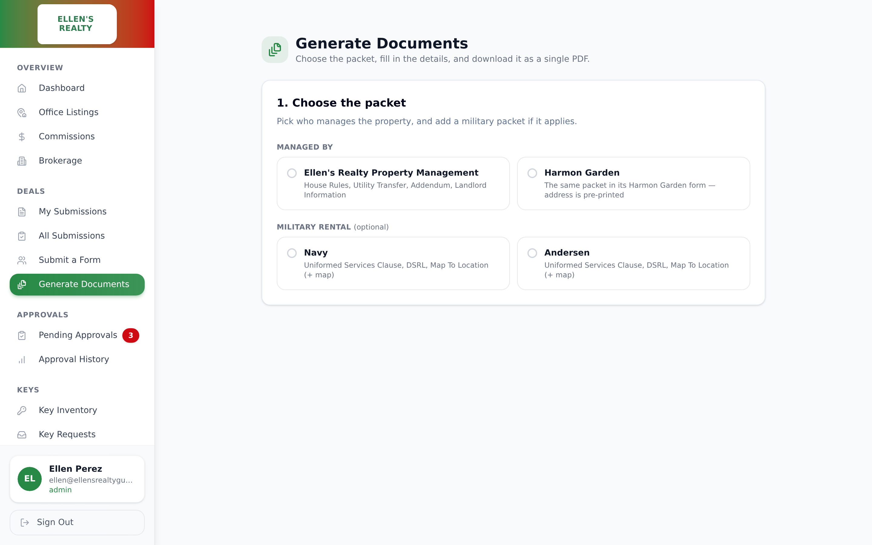 Document upload with required document tags